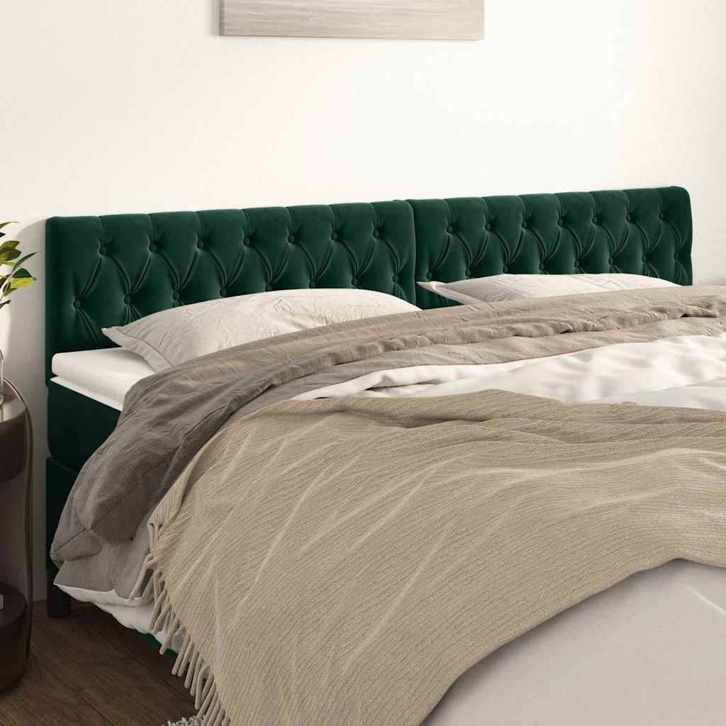 Vidaxl hoofdborden 2 st 100x7x78 88 cm fluweel donkergroen