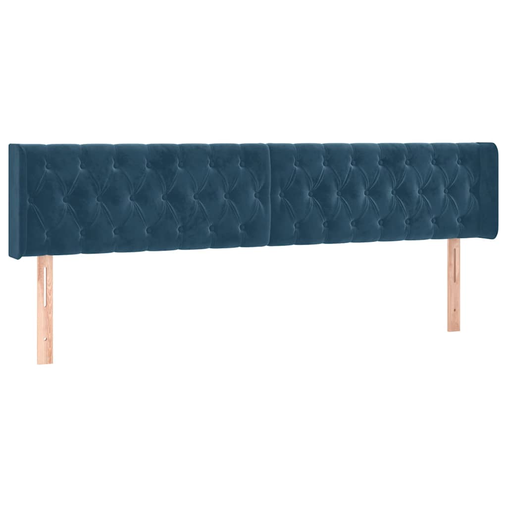Vidaxl hoofdborden 2 st 100x7x78 88 cm fluweel donkerblauw