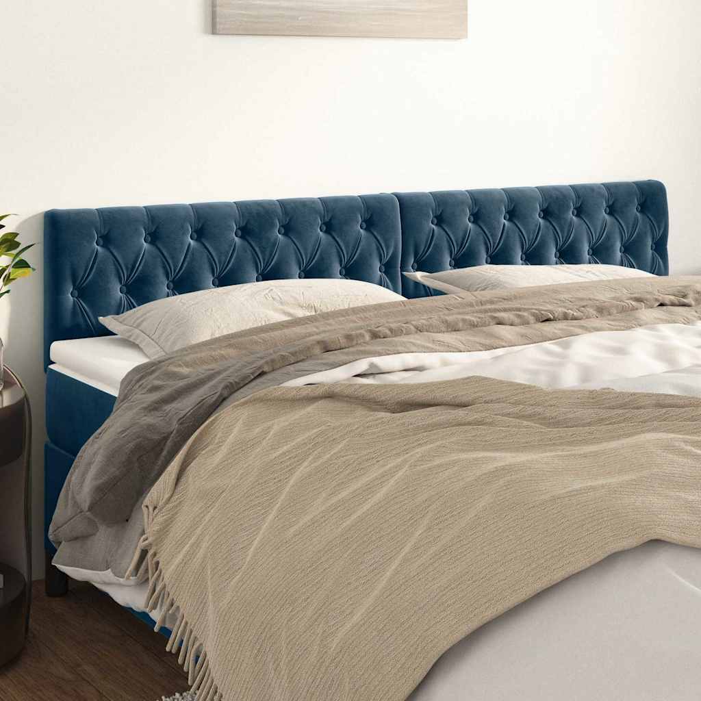 Vidaxl hoofdborden 2 st 100x7x78 88 cm fluweel donkerblauw