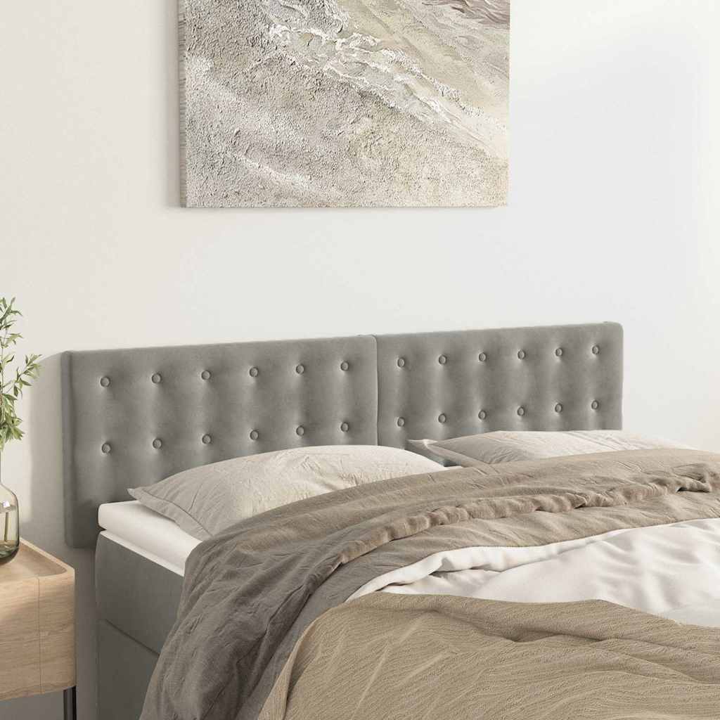 Vidaxl hoofdborden 2 st 72x5x78 88 cm fluweel lichtgrijs
