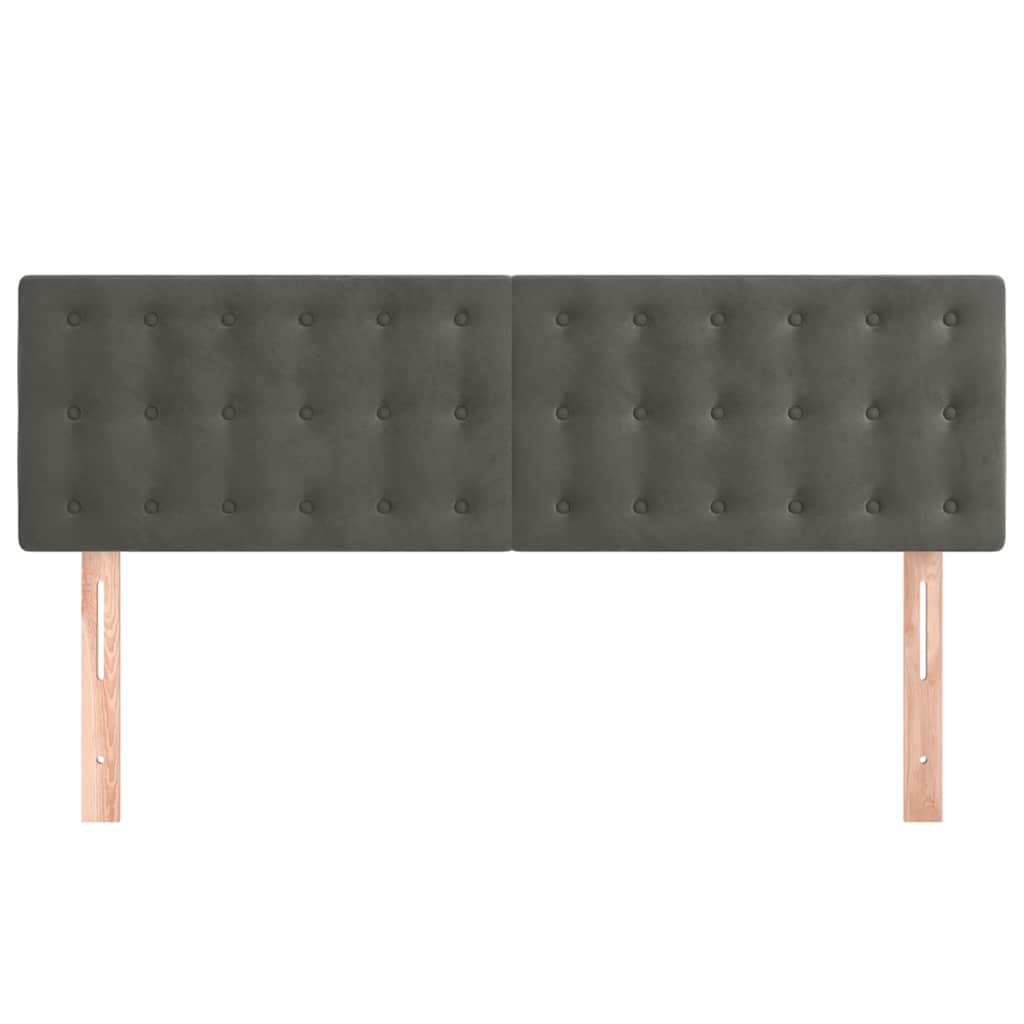 Vidaxl hoofdborden 2 st 72x5x78 88 cm fluweel donkergrijs