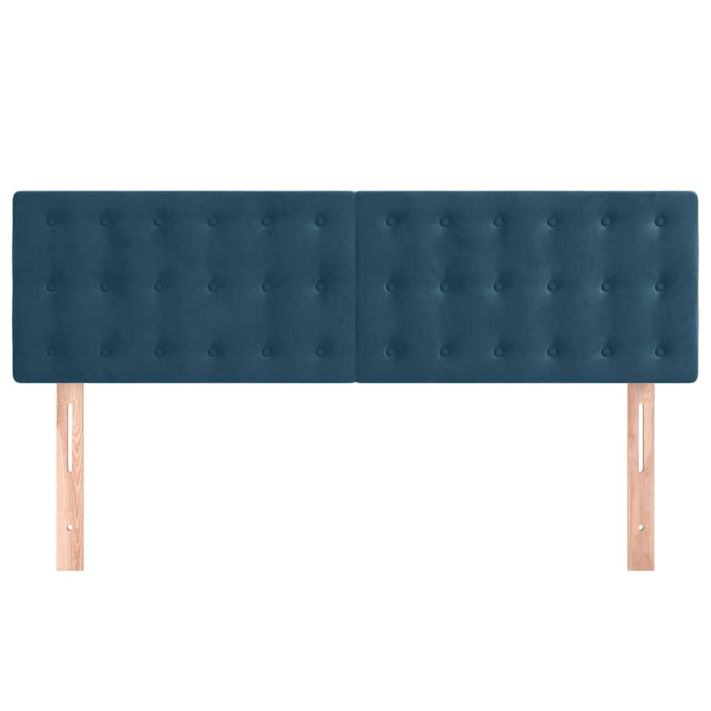 Vidaxl hoofdborden 2 st 72x5x78 88 cm fluweel donkerblauw