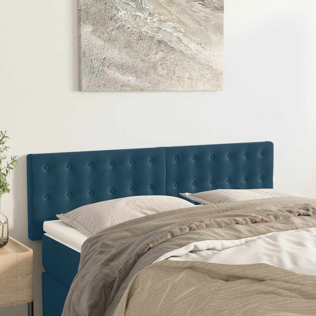 Vidaxl hoofdborden 2 st 72x5x78 88 cm fluweel donkerblauw