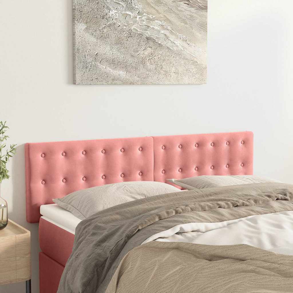Vidaxl hoofdborden 2 st 72x5x78 88 cm fluweel roze