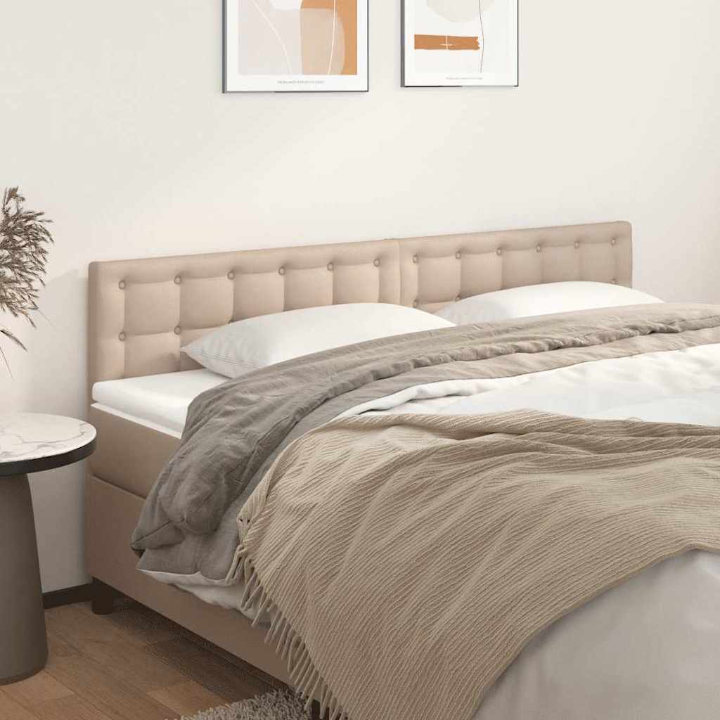 Vidaxl hoofdborden 2 st 80x5x78 88 cm kunstleer cappuccinokleurig