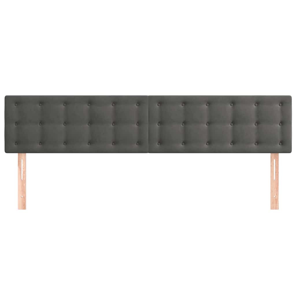Vidaxl hoofdborden 2 st 80x5x78 88 cm fluweel donkergrijs