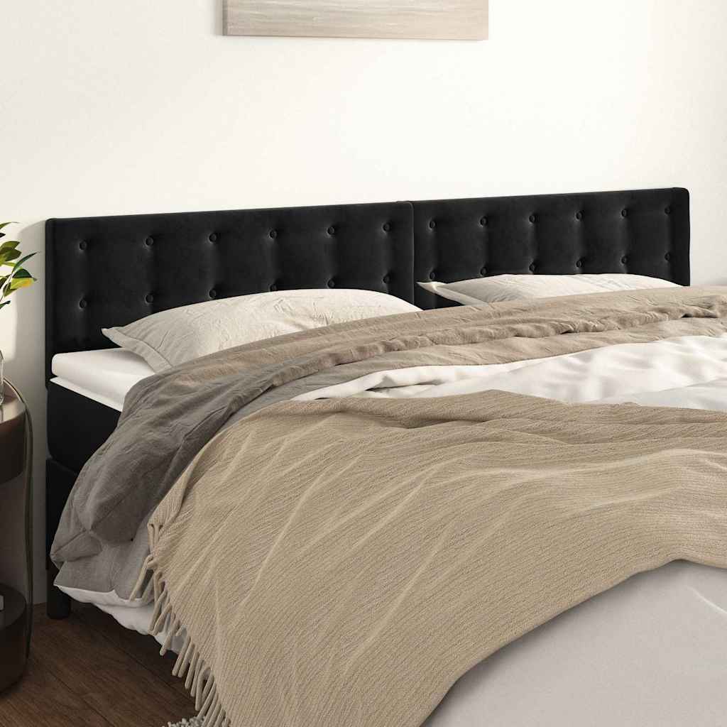 Vidaxl hoofdborden 2 st 80x5x78 88 cm fluweel zwart