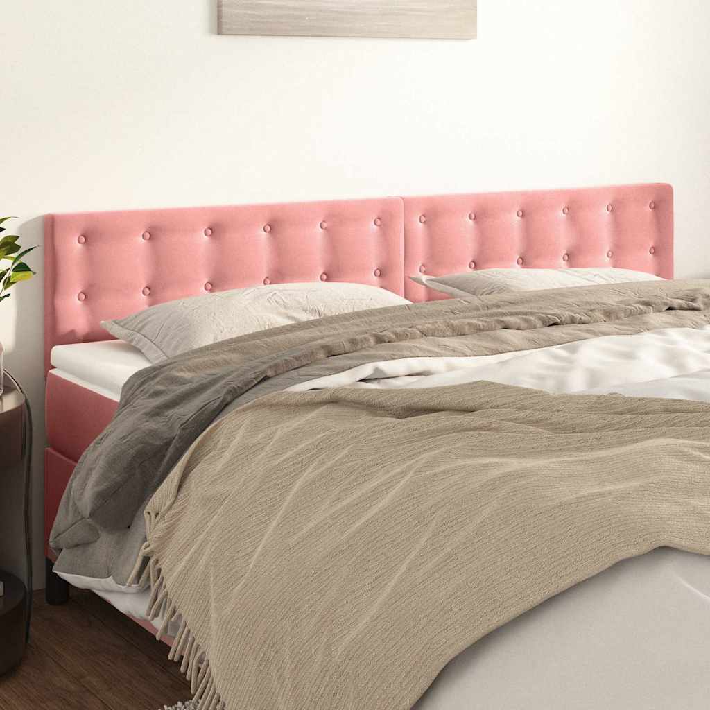 Vidaxl hoofdborden 2 st 80x5x78 88 cm fluweel roze