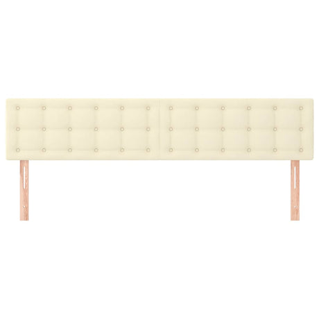 Vidaxl hoofdborden 180x5x78 88 cm kunstleer crèmekleurig