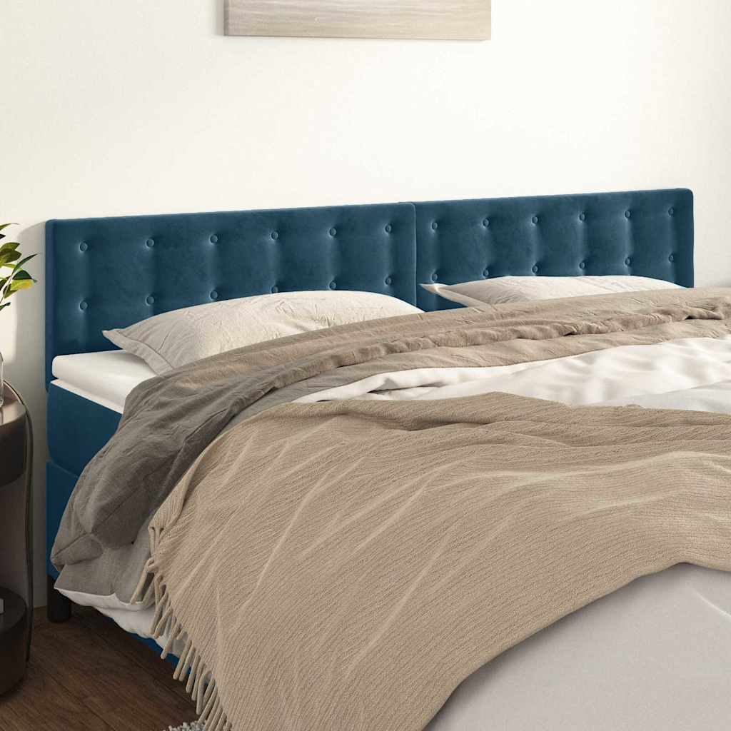 Vidaxl hoofdborden 2 st 90x5x78 88 cm fluweel donkerblauw