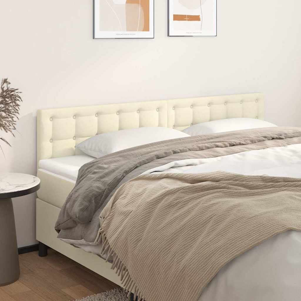 Vidaxl hoofdborden 2 st 100x5x78 88 cm kunstleer crèmekleurig