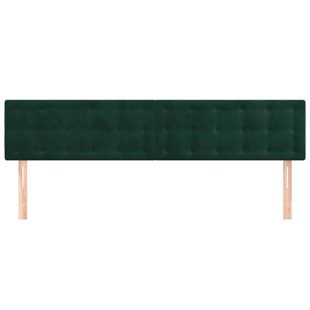Vidaxl hoofdborden 2 st 100x5x78 88 cm fluweel donkergroen