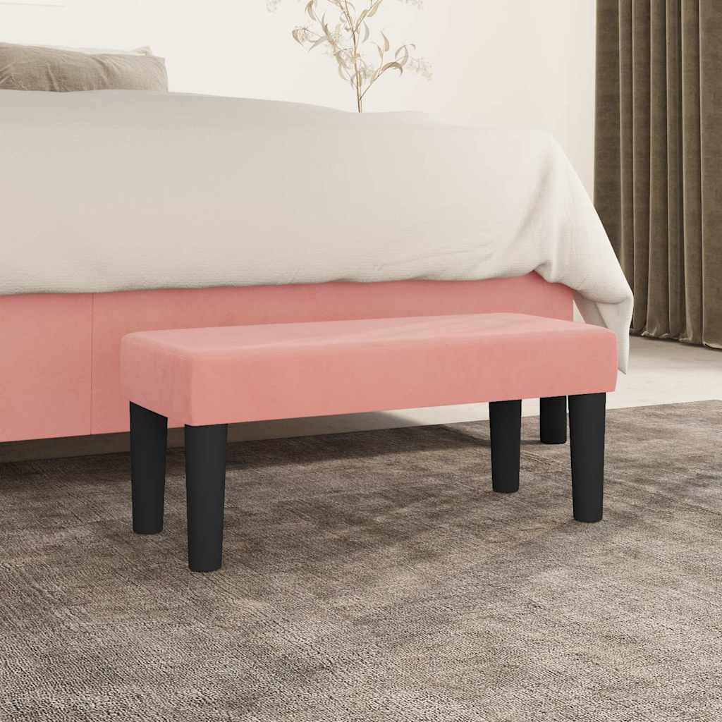 Vidaxl bankje 70x30x30 cm fluweel roze