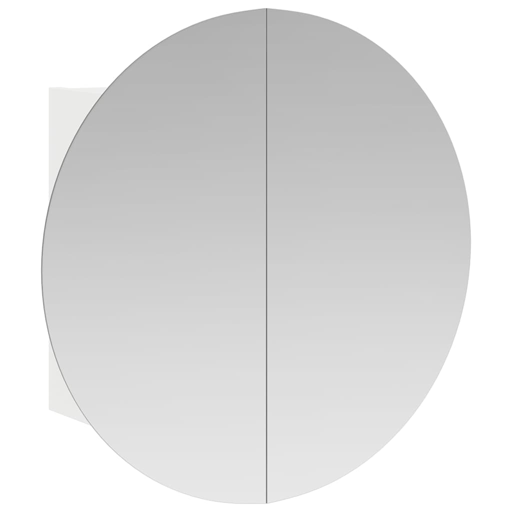 Vidaxl badkamerkast met ronde spiegel en led 40x40x17,5 cm wit