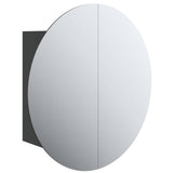 Vidaxl badkamerkast met ronde spiegel en led 47x47x17,5 cm zwart
