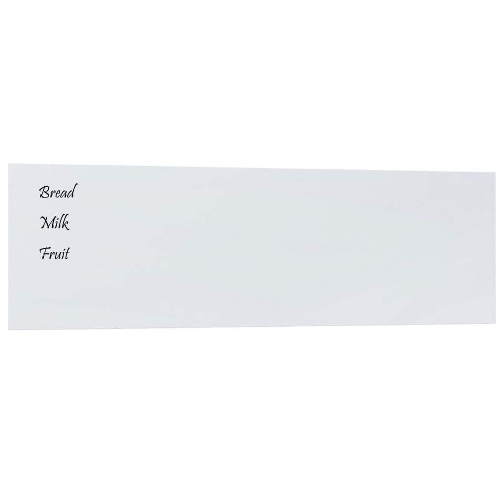 Tablero magnético Vidaxl para la pared de vidrio templado de 100x30 cm blanco