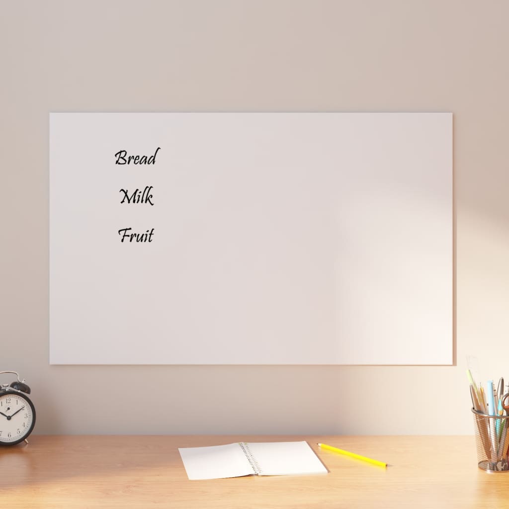 VidaXL Magnetic board for the wall 80x50 cm hardened glass white