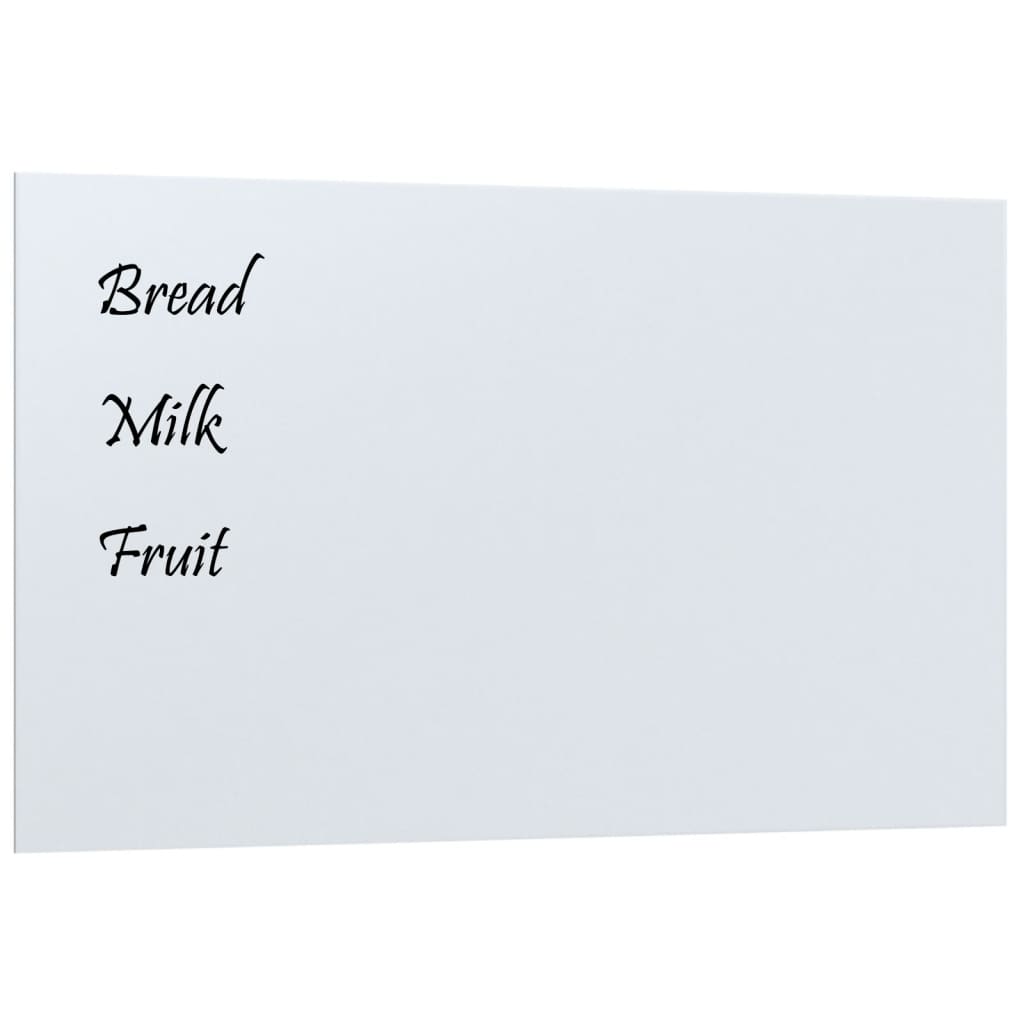 Vidaxl Magnetic Board Wall -namontovaná 100x60 cm Tempered Glass White