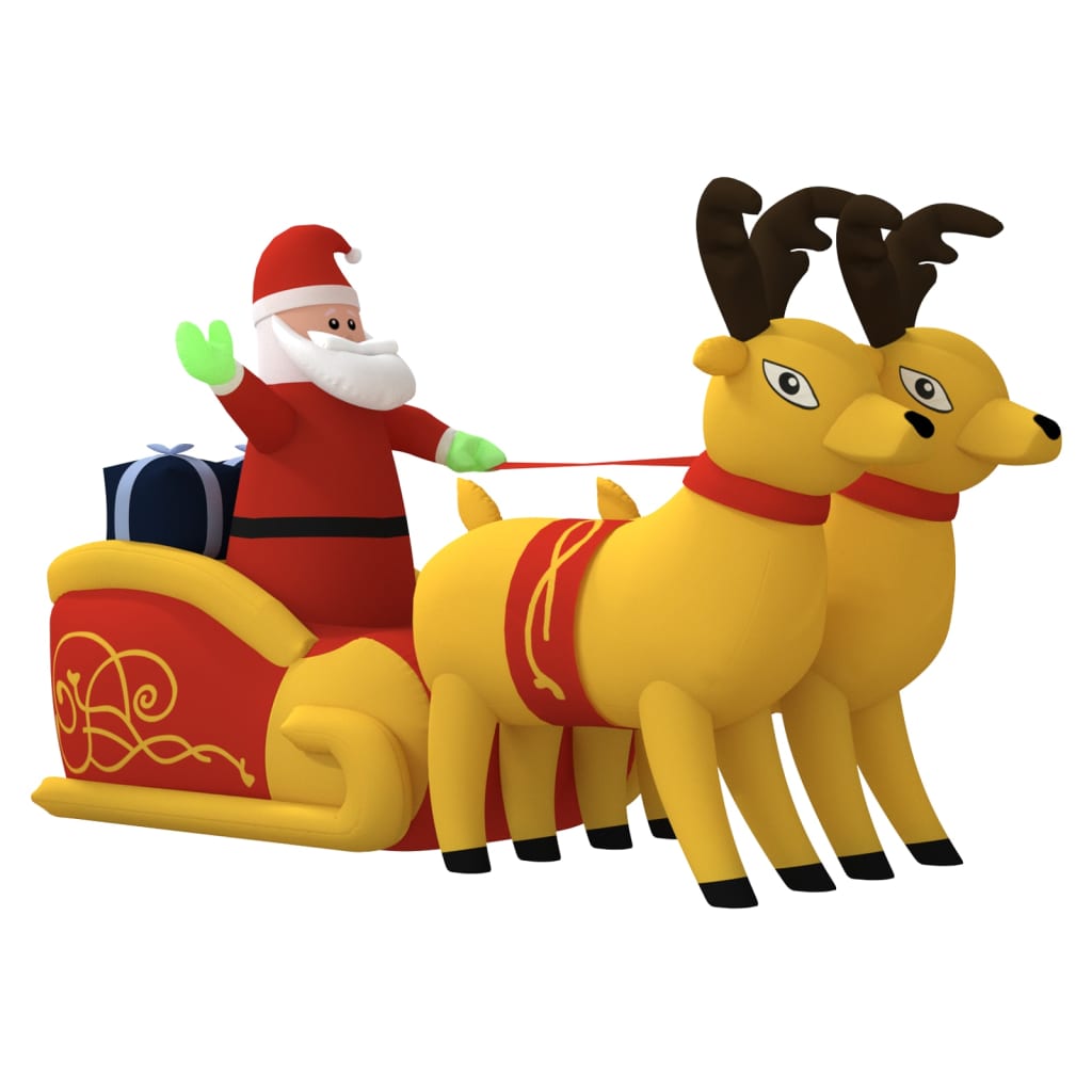 Vidaxl Christmas Decoration Santa Claus og Reindeer Inflatable LED 130 cm