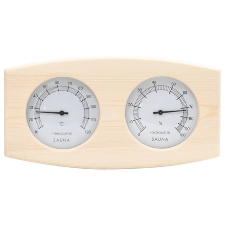 Vidaxl saunaset 2-in1 hygrothermograaf en zandloper massief grenenhout