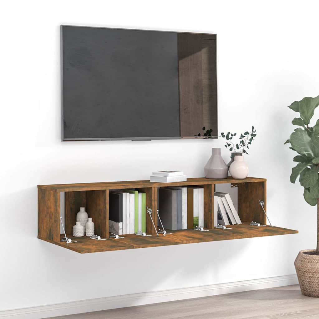 Vidaxl 2-delige tv-meubelset bewerkt hout gerookt eikenkleurig