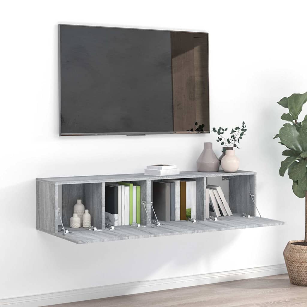 Vidaxl 2-delige tv-meubelset bewerkt hout grijs sonoma eikenkleurig