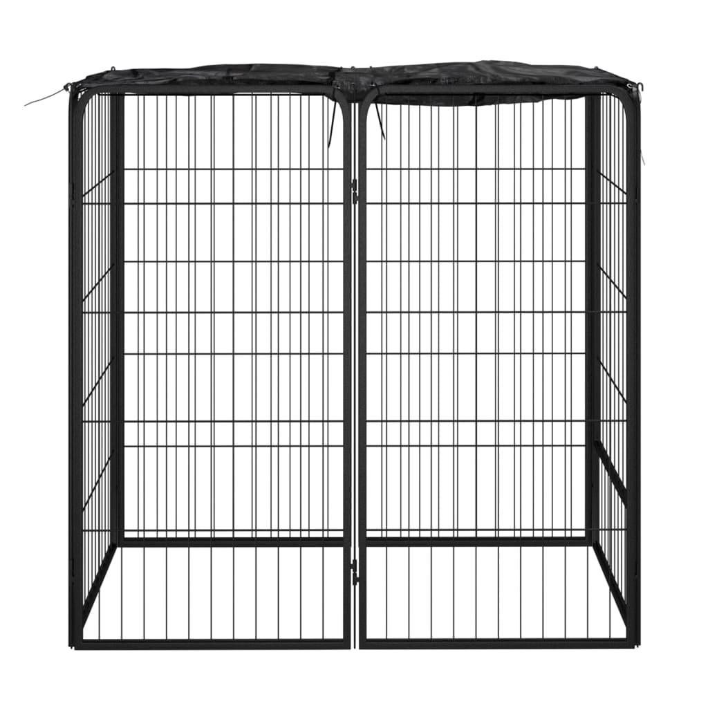 Vidaxl Dog Kennel 6 Panels 50 x 100 cm pulverlakkert stål svart