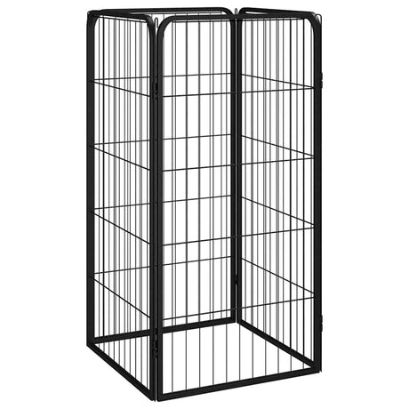 Vidaxl hondenkennel 4 panelen 50 x 100 cm gepoedercoat staal zwart