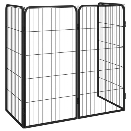 Vidaxl hondenkennel 4 panelen 50 x 100 cm gepoedercoat staal zwart
