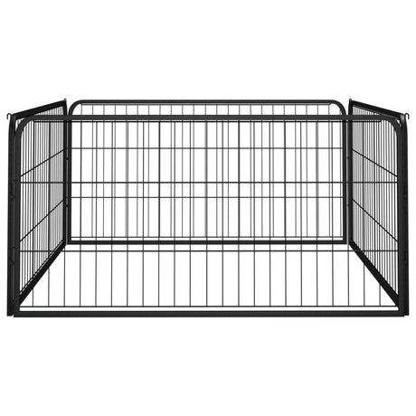 Vidaxl hondenkennel 4 panelen 100x50 cm gepoedercoat staal zwart