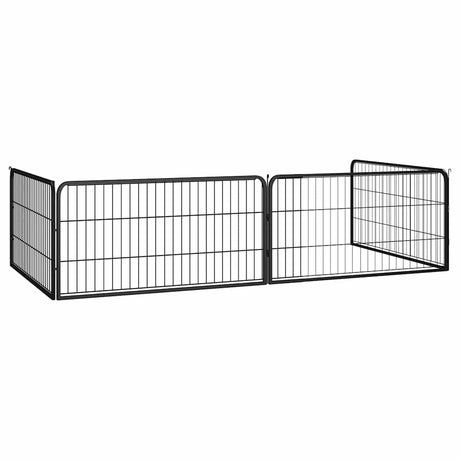 Vidaxl hondenkennel 4 panelen 100x50 cm gepoedercoat staal zwart