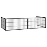 Vidaxl Hond Kennel 4 Panel 100x50 cm puder -coated Stol schwaarz