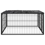 Vidaxl Hond Kennel 4 Panel 100x50 cm puder -coated Stol schwaarz