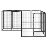 VidaXL Dog Kennel 14 Panels 50 x 100 cm powder -coated steel black