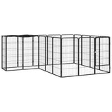 Vidaxl Dog Kennel 18 paneli 50 x 100 cm proszkowy stalowy czarny czarny