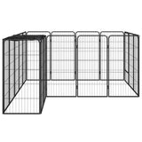 Vidaxl Dog Kennel 18 paneli 50 x 100 cm proszkowy stalowy czarny czarny