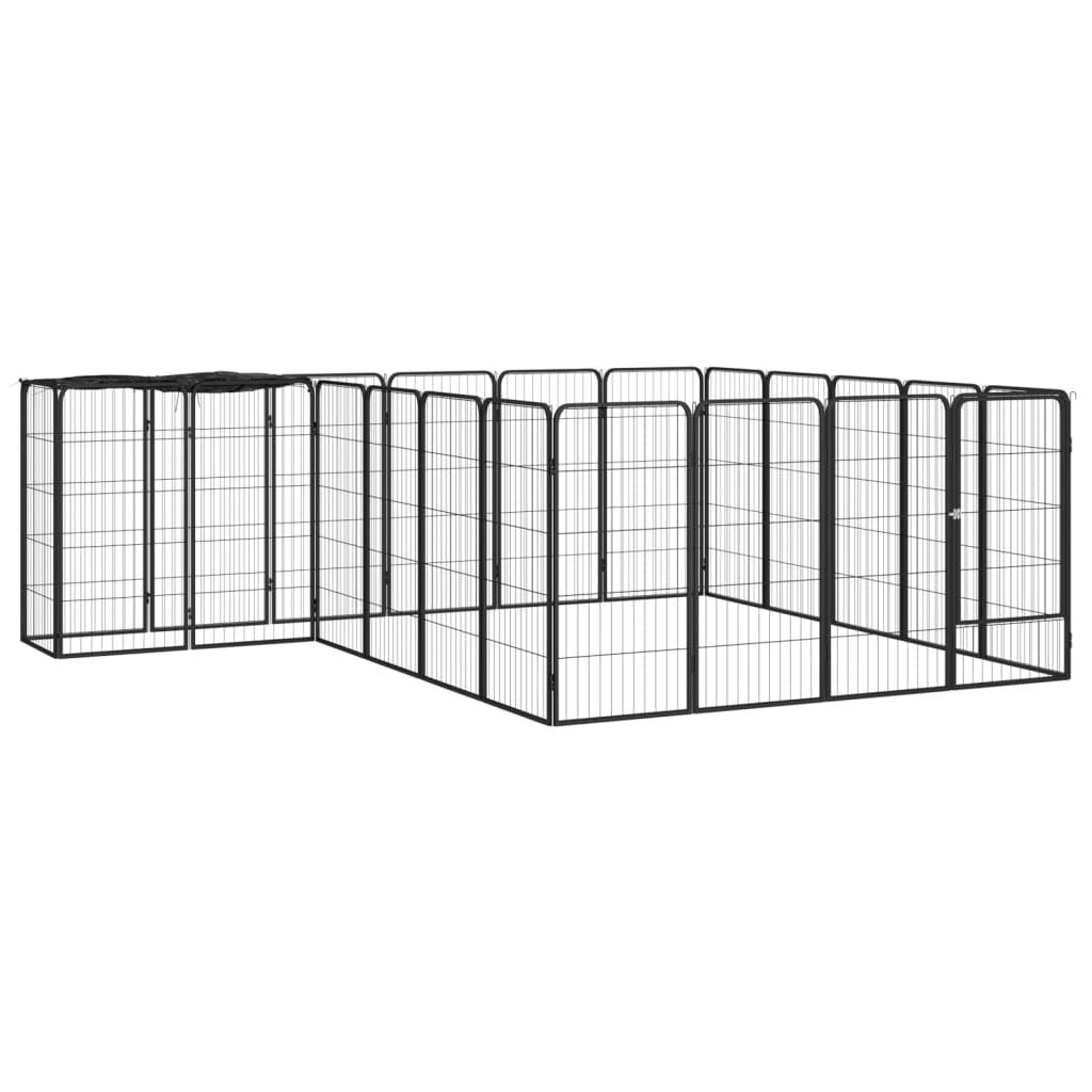 Vidaxl Dog Kennel 22 panele 50x100 cm stalowe czarne