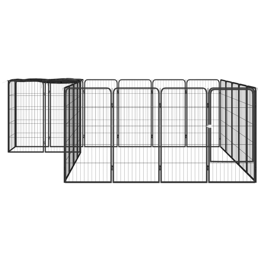 Vidaxl Dog Kennel 22 panele 50x100 cm stalowe czarne