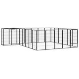 Vidaxl Dog Kennel 26 Panels 50x100 cm pulverlakkert stål svart