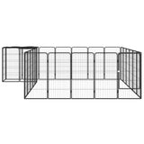 Vidaxl Dog Kennel 26 Panels 50x100 cm pulverlakkert stål svart