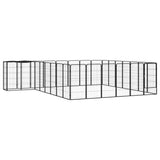 Vidaxl Dog Kennel 30 paneli 50 x 100 cm stalowa czarna