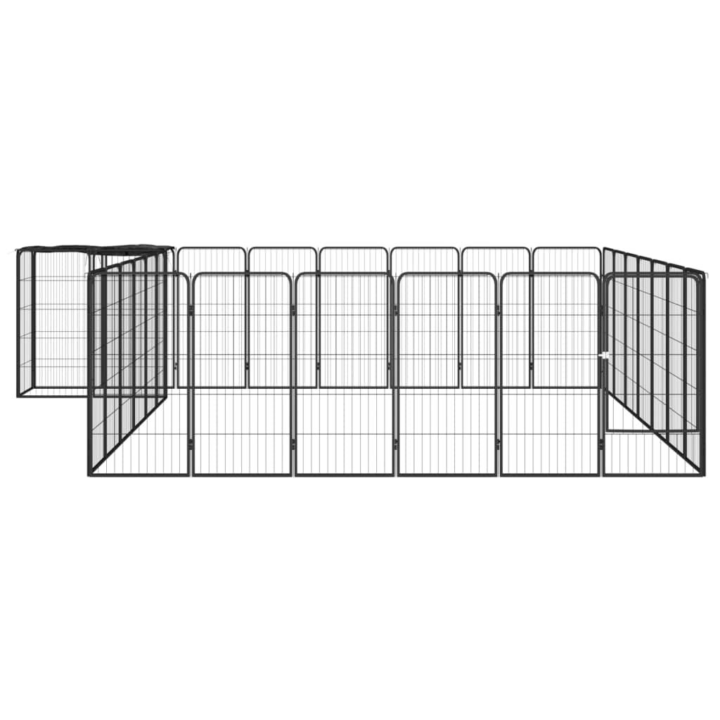 Vidaxl Dog Kennel 30 paneli 50 x 100 cm stalowa czarna