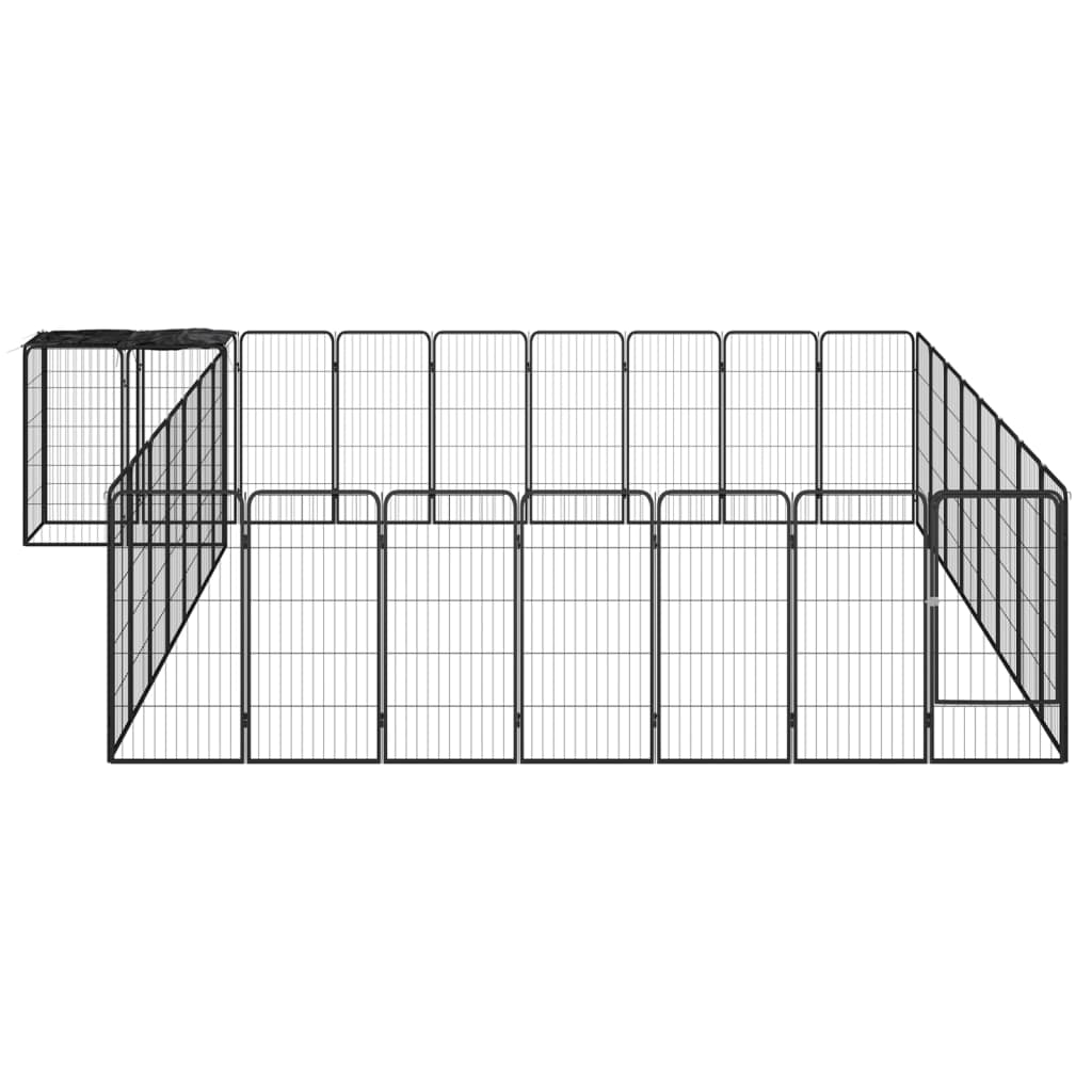 Vidaxl Dog Kennel 34 Panels 50x100 cm pulverlakkert stål svart