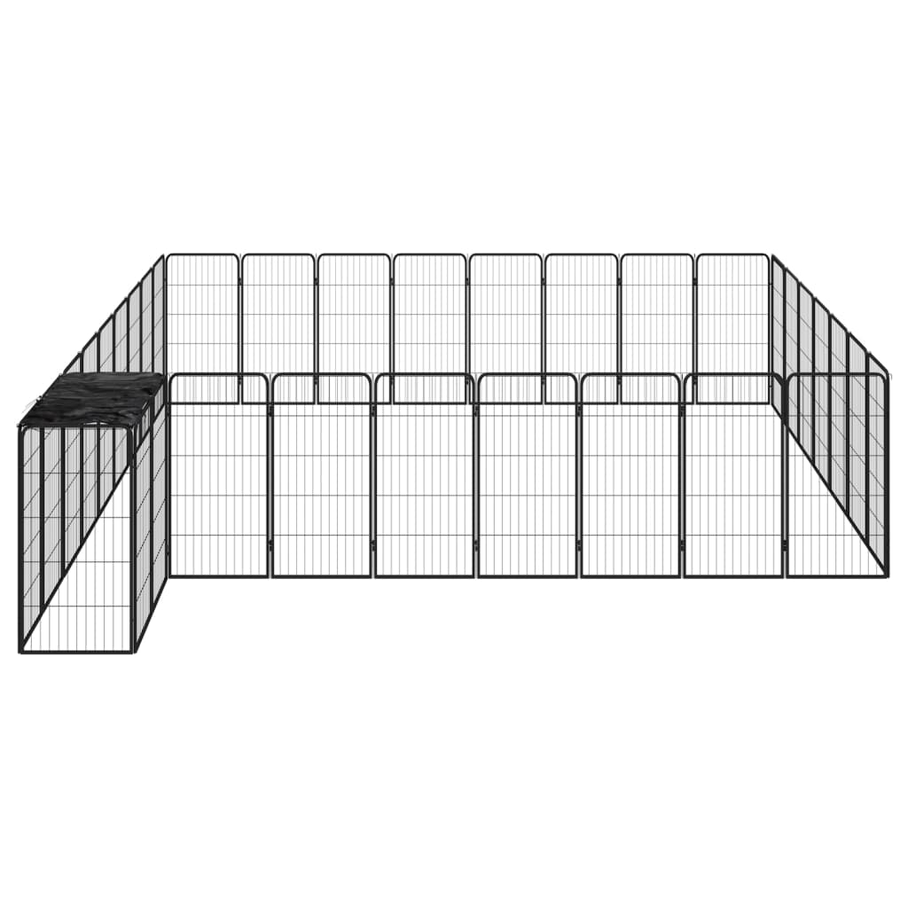 Vidaxl Dog Kennel 34 Panels 50x100 cm pulverlakkert stål svart