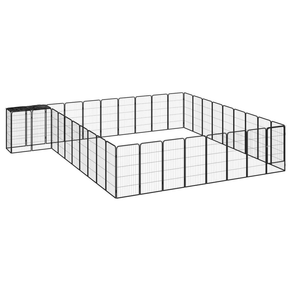 Vidaxl Dog Kennel 38 Panele 50x100 cm stalowa czarna