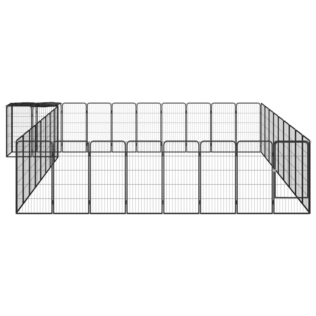 Vidaxl Dog Kennel 38 Panele 50x100 cm stalowa czarna