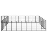 Vidaxl Hond Kennel 42 Panel 50x100 cm Pudder -coated Stol schwaarz