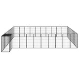 Vidaxl Hond Kennel 42 Panel 50x100 cm Pudder -coated Stol schwaarz