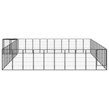 Vidaxl Hond Kennel 46 Pneele 50x100 cm Pudder -coated Stol schwaarz