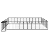 Vidaxl Hond Kennel 46 Pneele 50x100 cm Pudder -coated Stol schwaarz